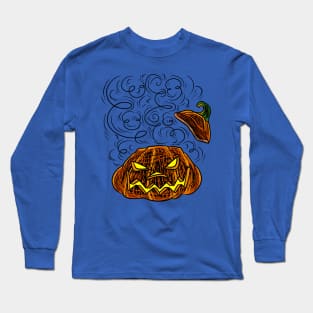 Heavily Shaded Halloween Jack O' Lantern Long Sleeve T-Shirt